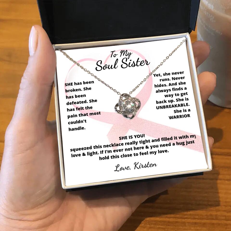 She Is A Warrior, She Is You...Necklace With Personalized Message Card