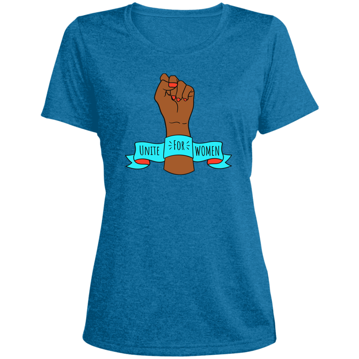 Girls Just Want To Have Fun... Ladies' Heather Scoop Neck Performance Tee