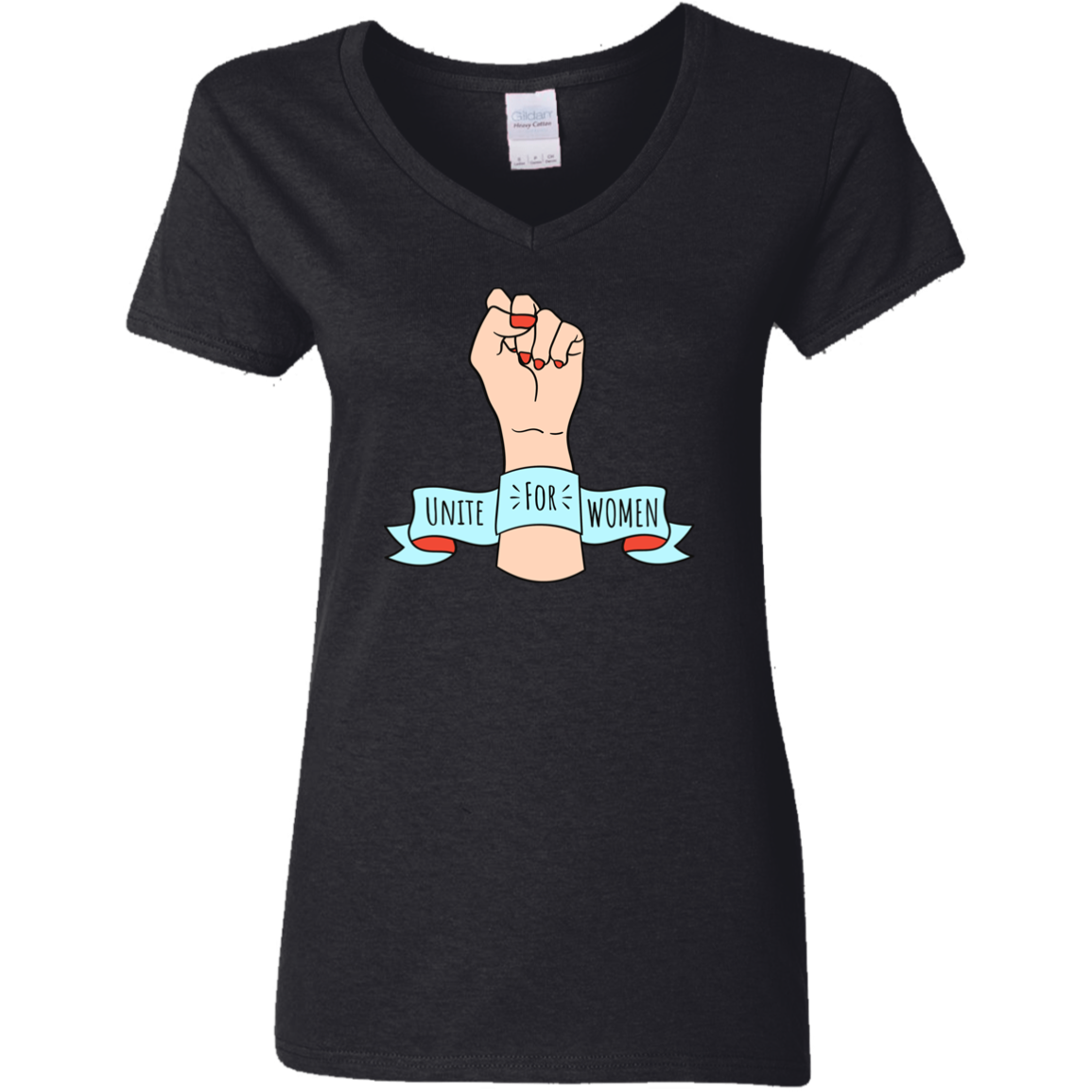 Unite For Women... Ladies' 5.3 oz. V-Neck T-Shirt