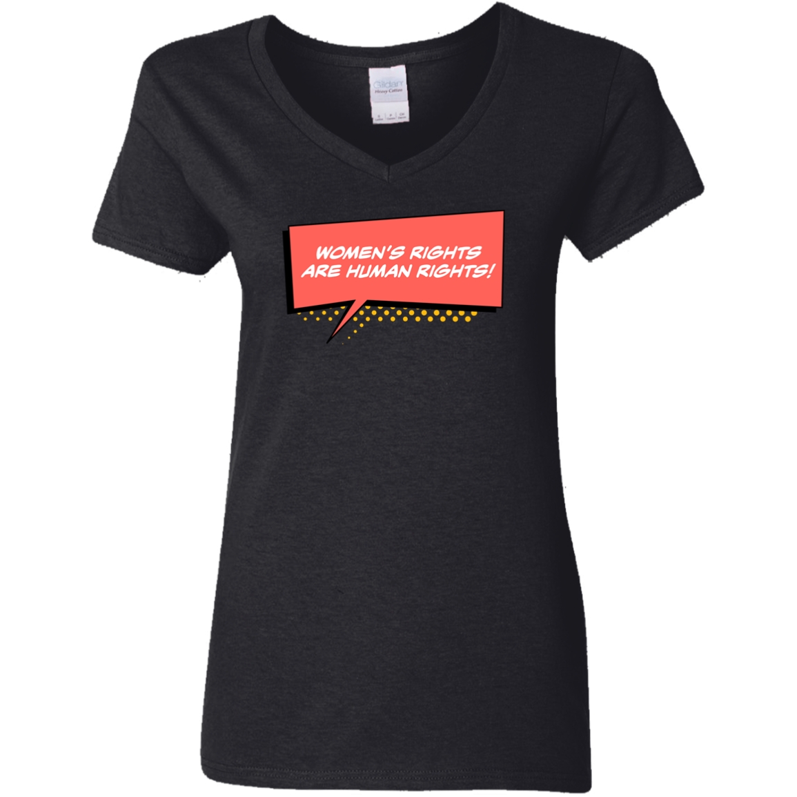 Women Are Human... Ladies' 5.3 oz. V-Neck T-Shirt