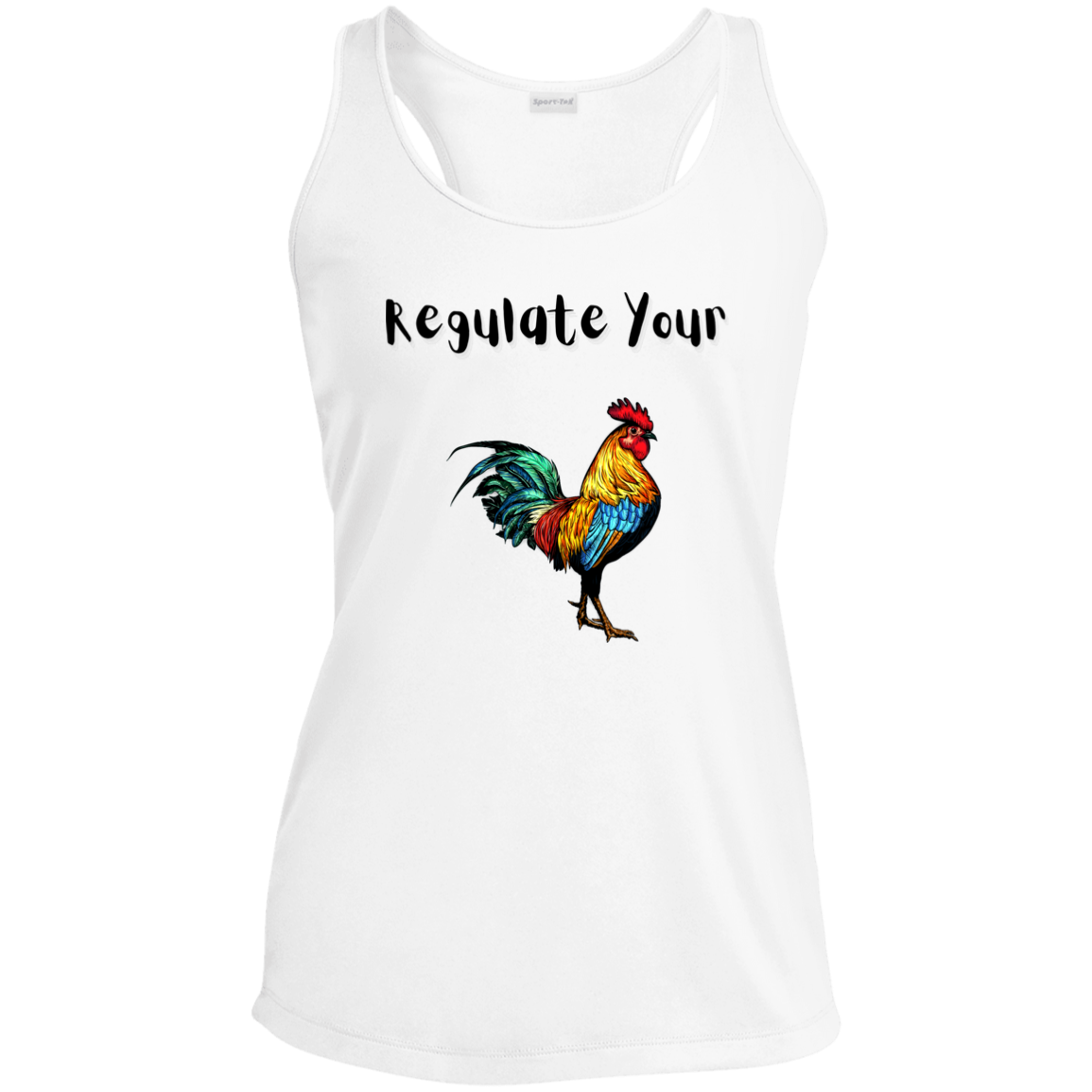 Regulate Your C**k - Ladies' Performance Racerback Tank