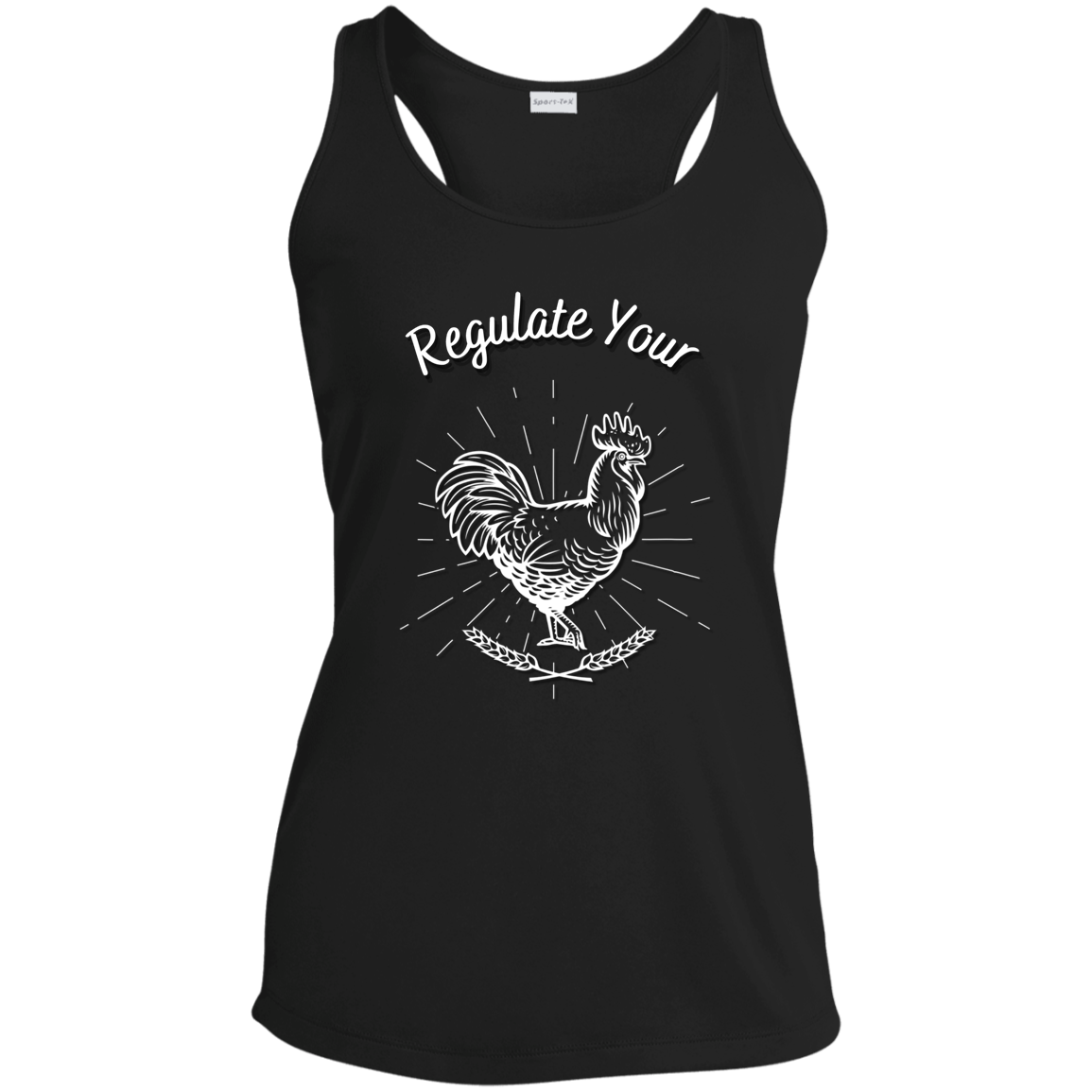 Regulate Your C**k - Ladies' Performance Racerback Tank