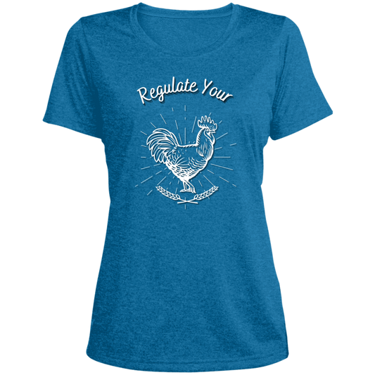 Regulate Your C**k - Ladies' Heather Scoop Neck Performance Tee