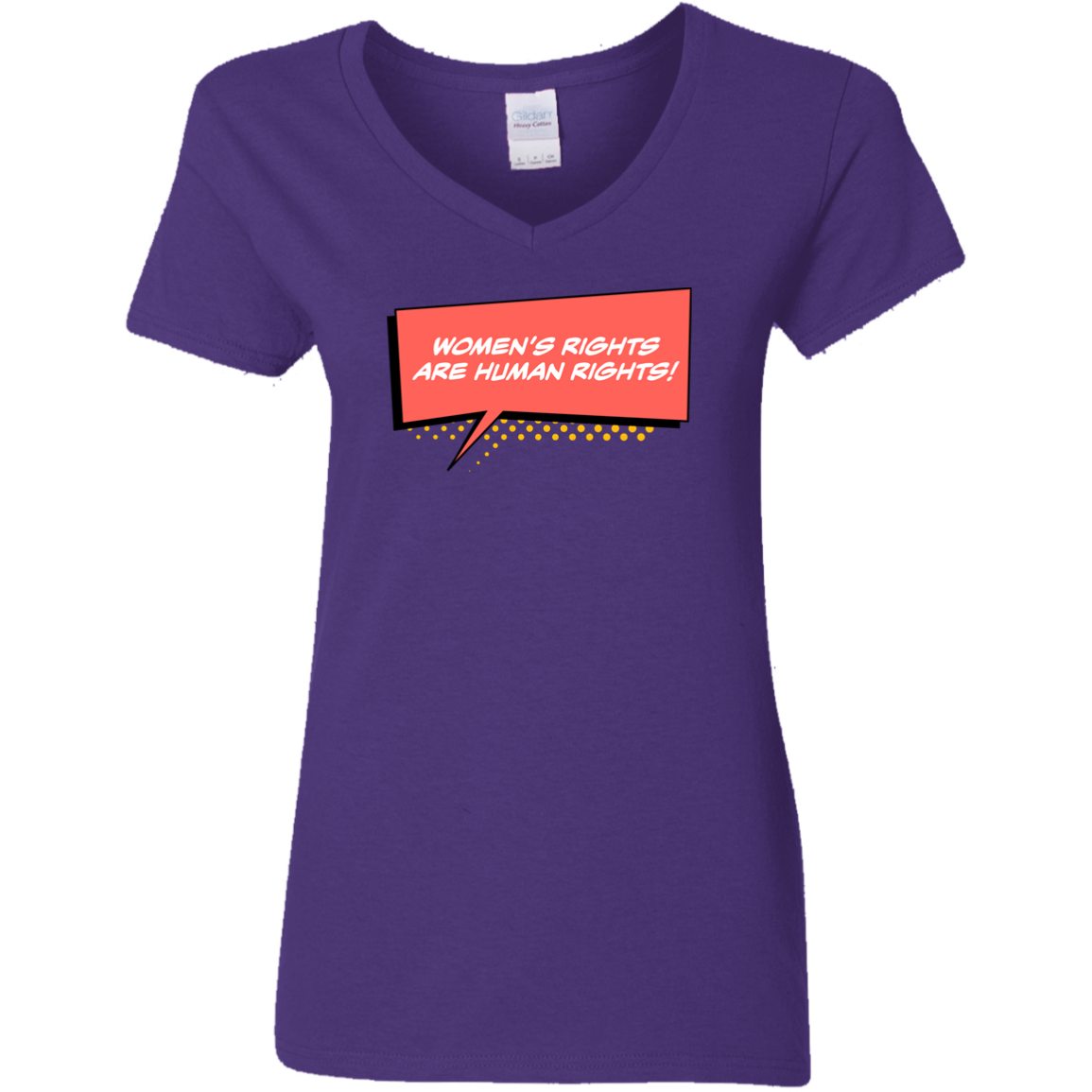 Women Are Human... Ladies' 5.3 oz. V-Neck T-Shirt