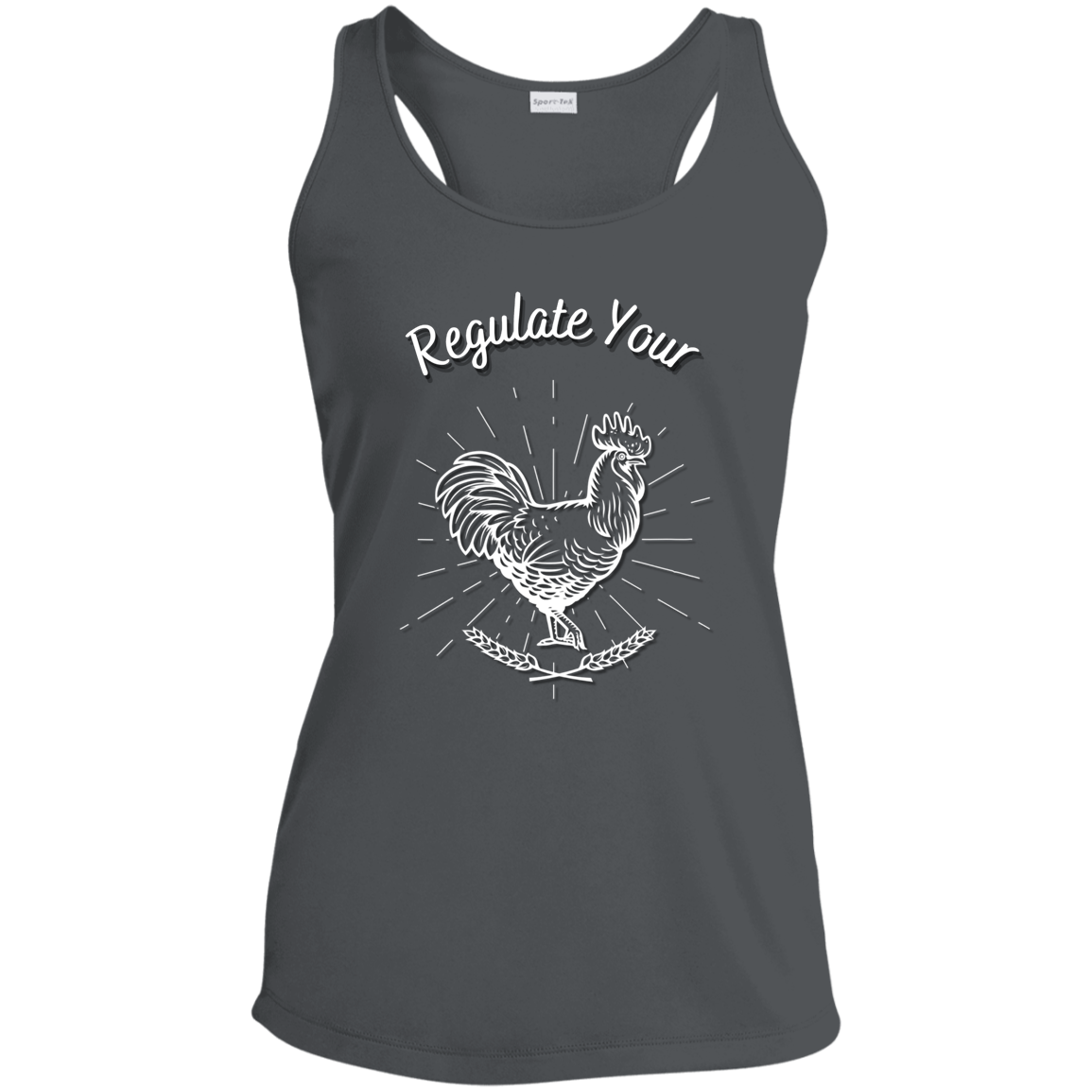 Regulate Your C**k - Ladies' Performance Racerback Tank