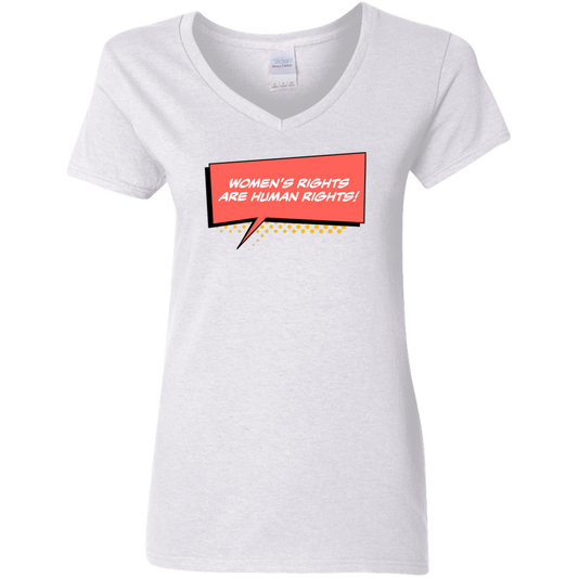 Women Are Human... Ladies' 5.3 oz. V-Neck T-Shirt