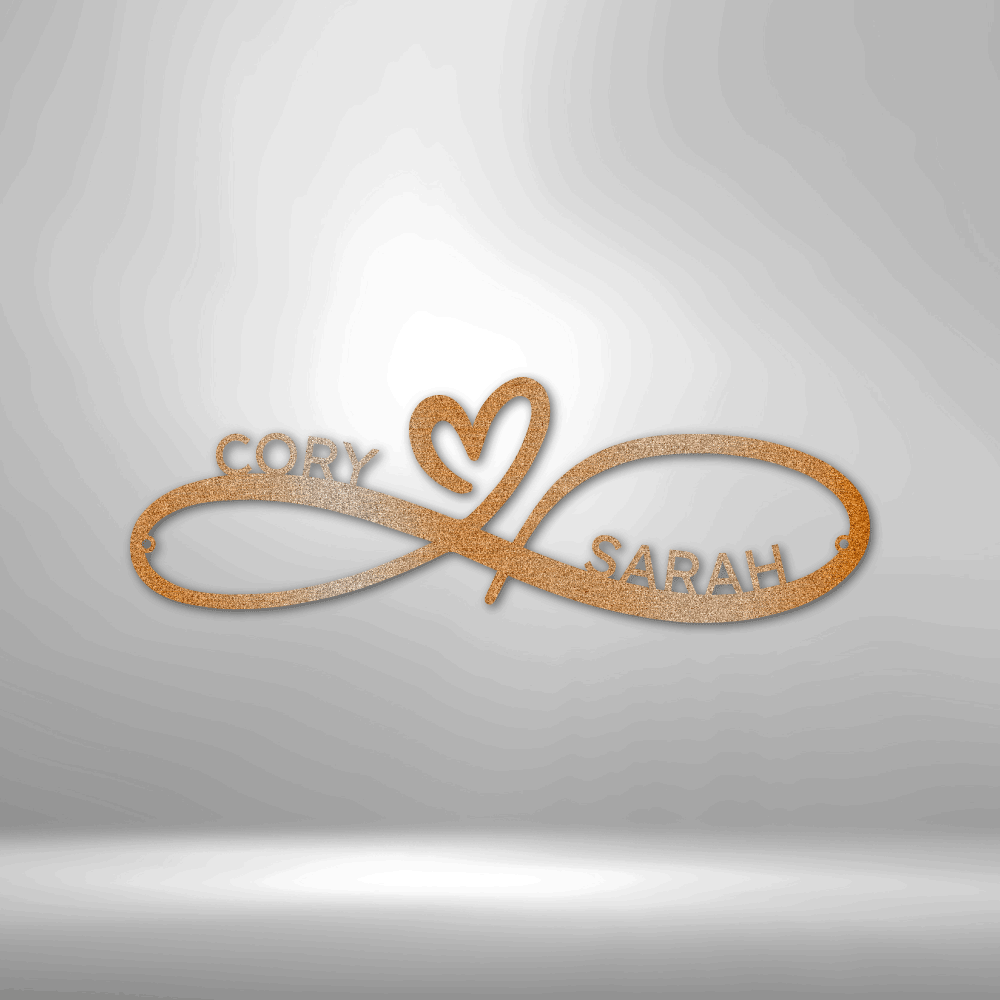 Infinity Couples Monogram - Premium Steel Sign