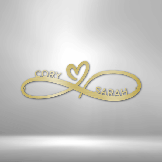 Infinity Couples Monogram - Premium Steel Sign