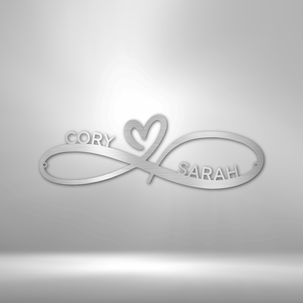 Infinity Couples Monogram - Premium Steel Sign