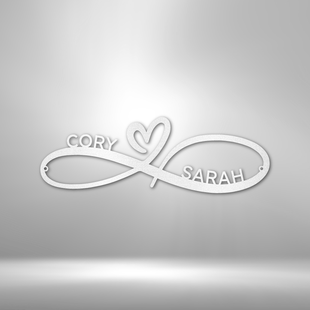 Infinity Couples Monogram - Premium Steel Sign