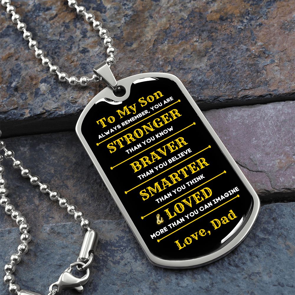 To My Son, You Are... Premium Dog Tag Necklace