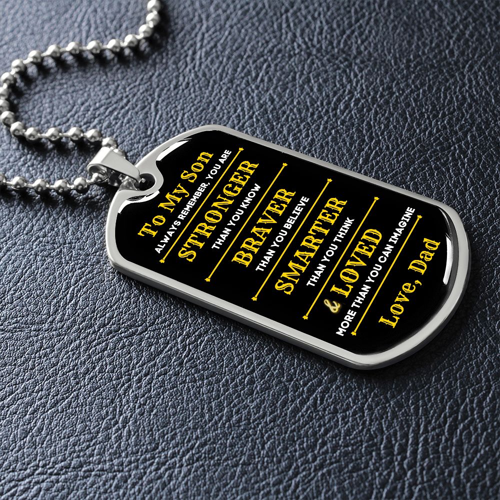 To My Son, You Are... Premium Dog Tag Necklace