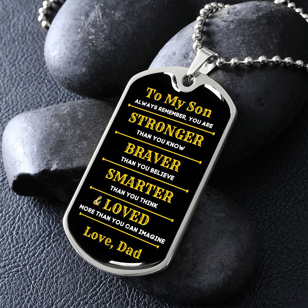 To My Son, You Are... Premium Dog Tag Necklace