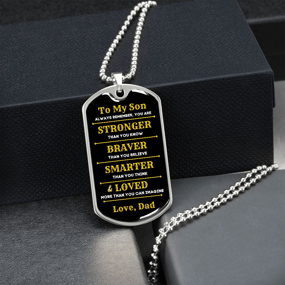 To My Son, You Are... Premium Dog Tag Necklace