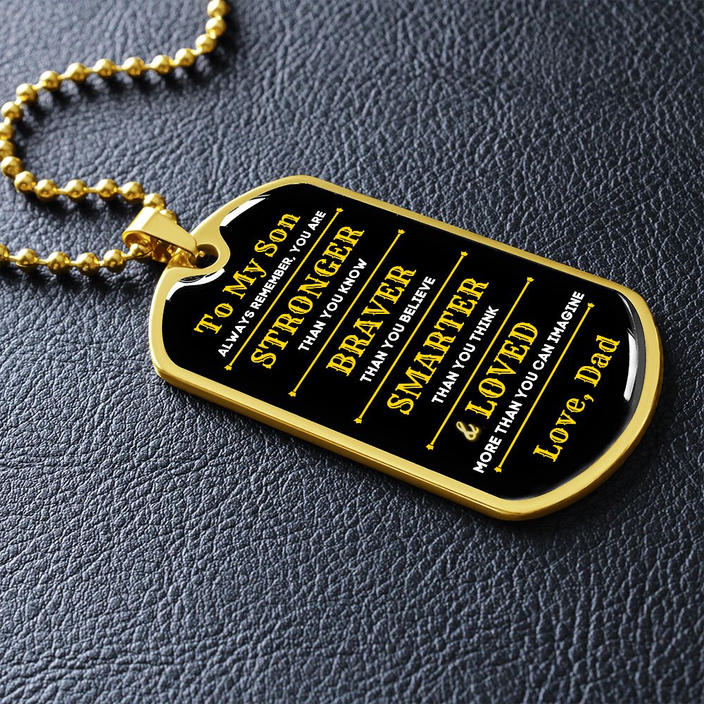 To My Son, You Are... Premium Dog Tag Necklace