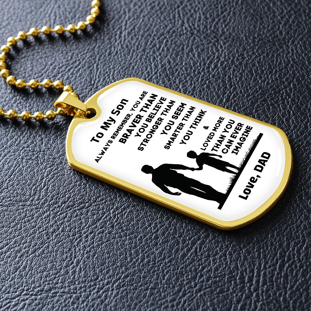 To My Son, Always Remember... Premium Dog Tag Necklace