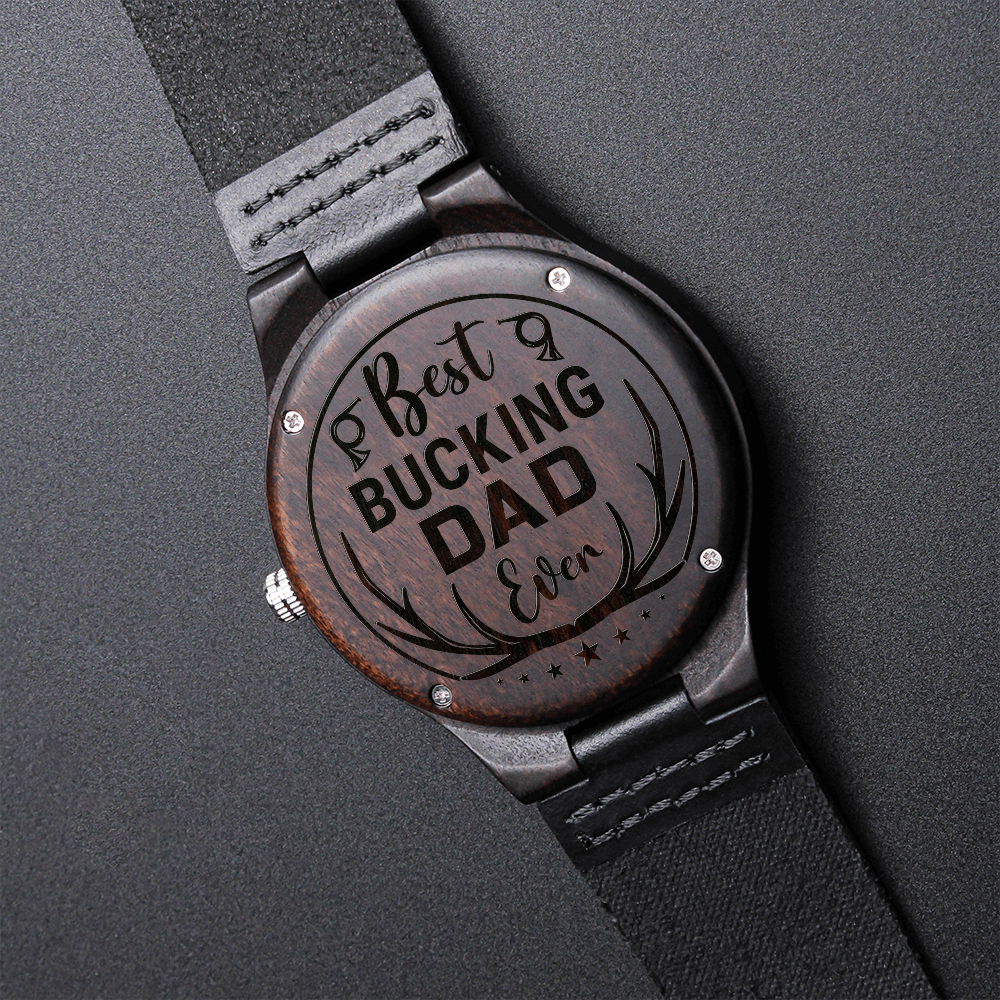 Best Bucking Dad Natural Wooden Watch