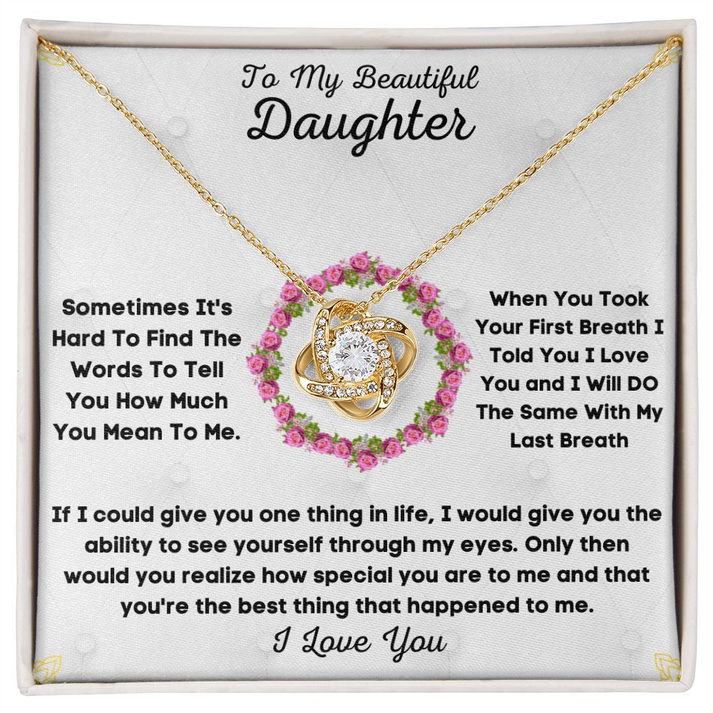 To My Beloved... Loveknot necklace with Personalized Message Card