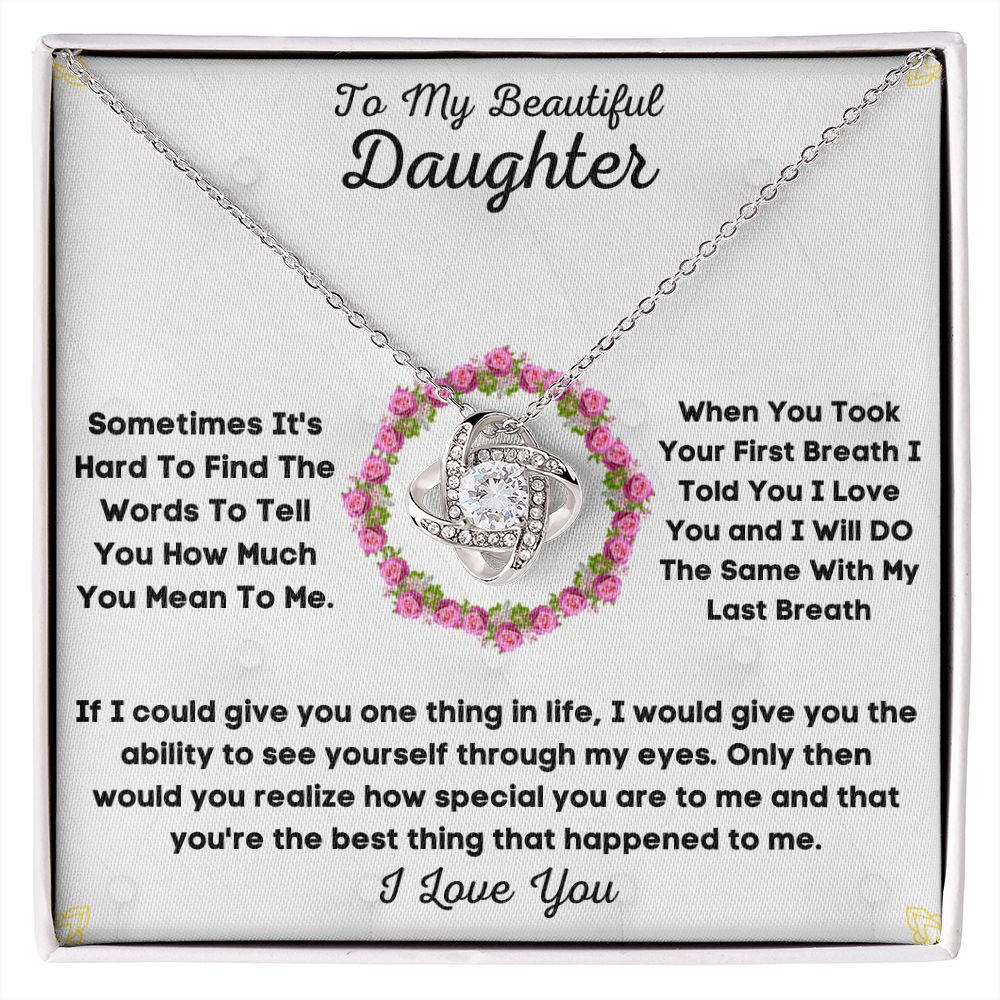 To My Beloved... Loveknot necklace with Personalized Message Card