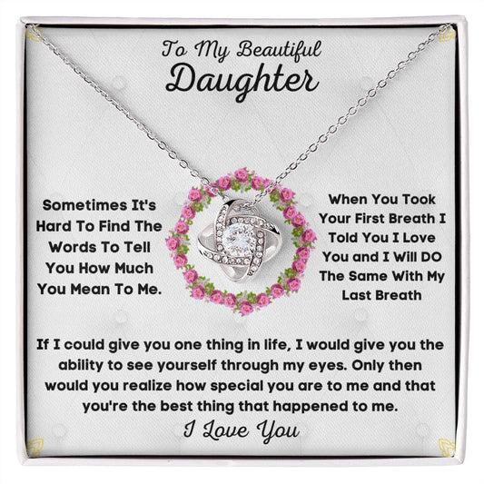 To My Beloved... Loveknot necklace with Personalized Message Card