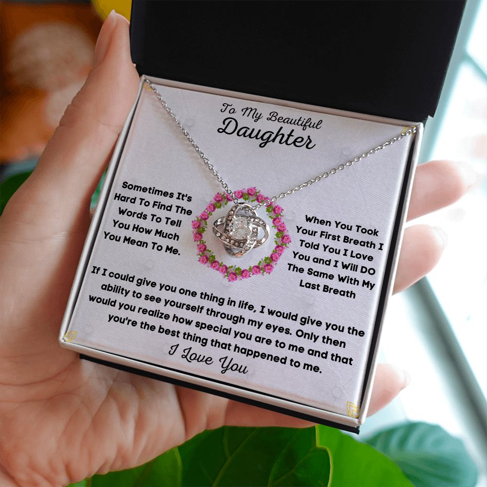 To My Beloved... Loveknot necklace with Personalized Message Card