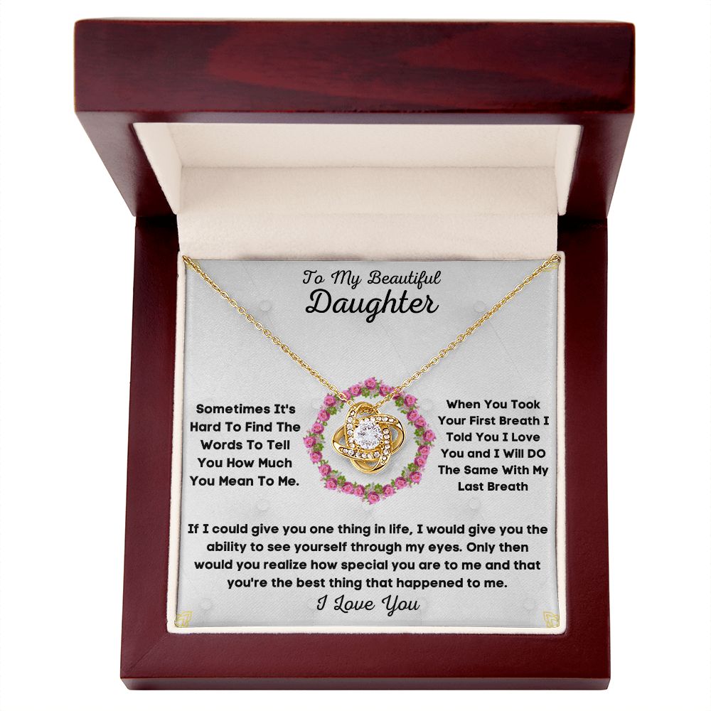 To My Beloved... Loveknot necklace with Personalized Message Card