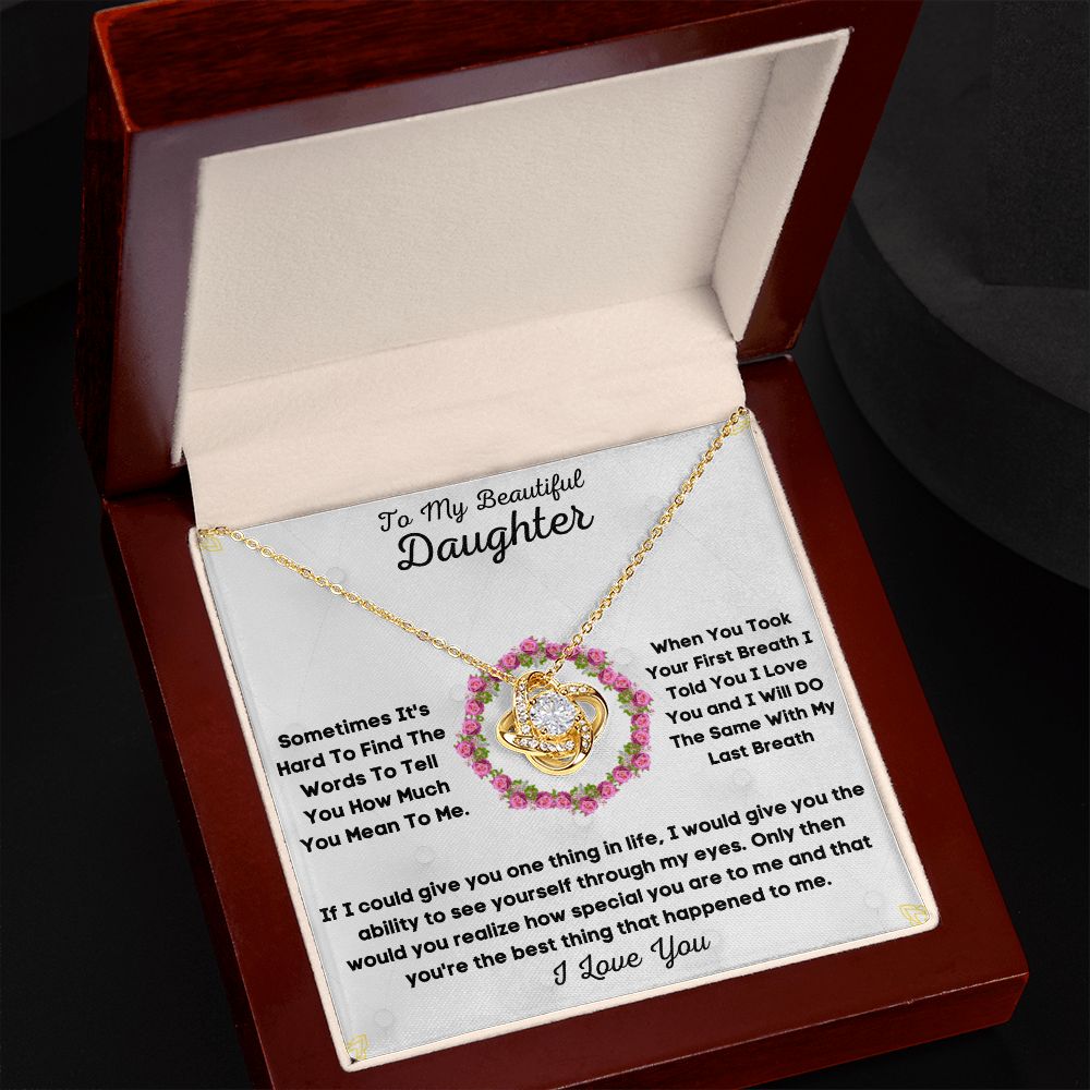 To My Beloved... Loveknot necklace with Personalized Message Card