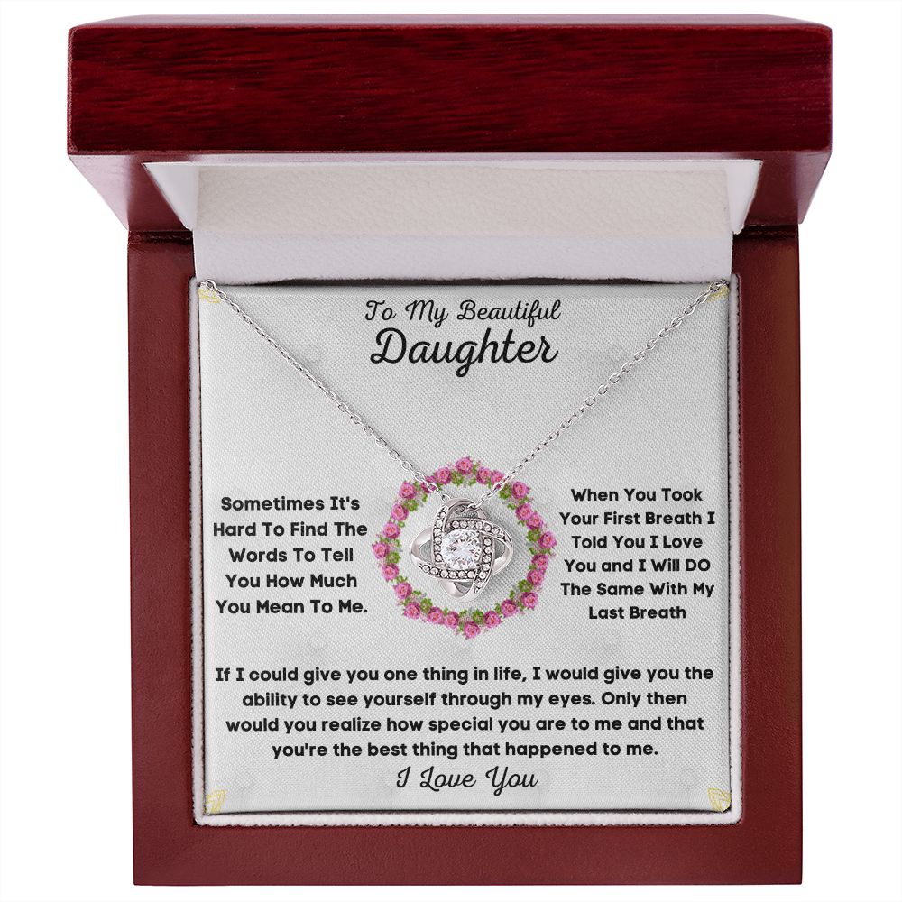 To My Beloved... Loveknot necklace with Personalized Message Card