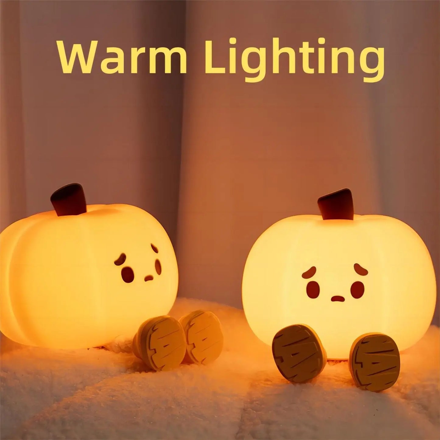 Snuggle up with the Cutest Glow Pumpkin Lamp! Halloween Gifts