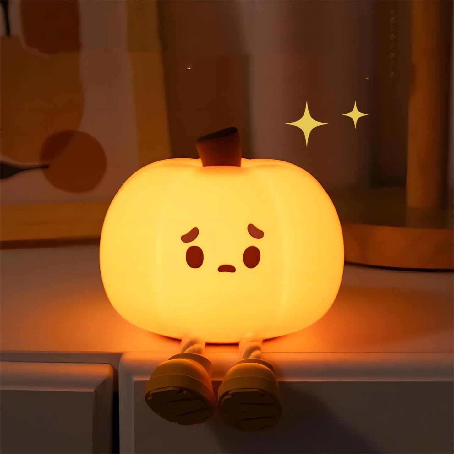 Snuggle up with the Cutest Glow Pumpkin Lamp! Halloween Gifts