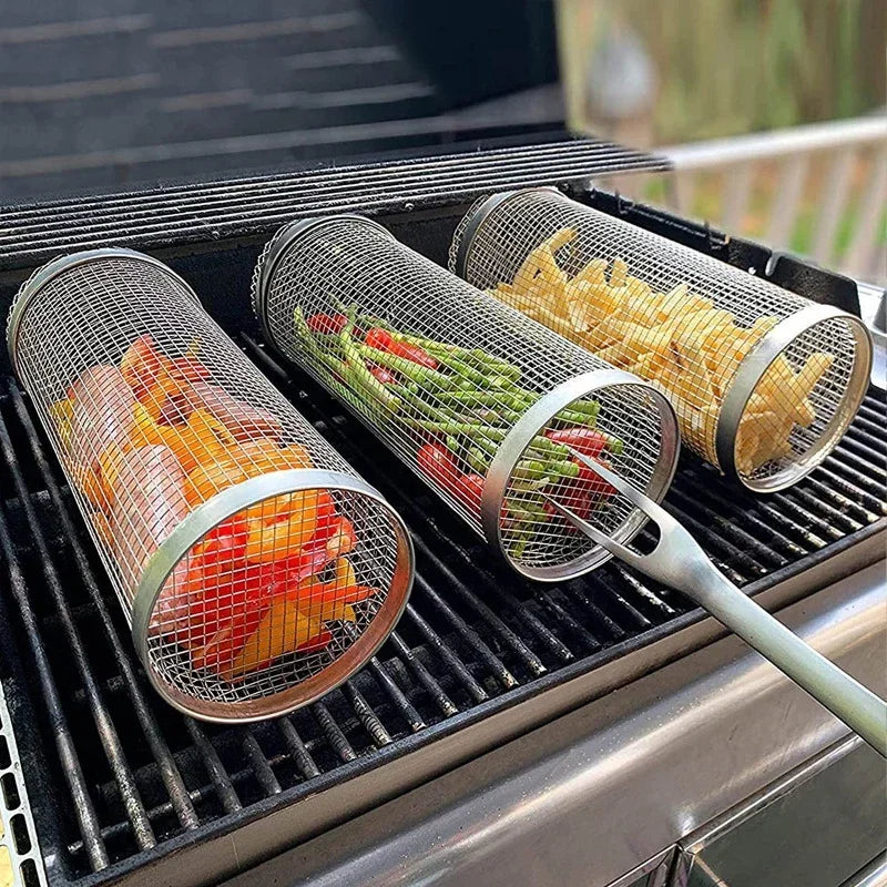 Stainless Steel Barbecue Rotisserie Basket