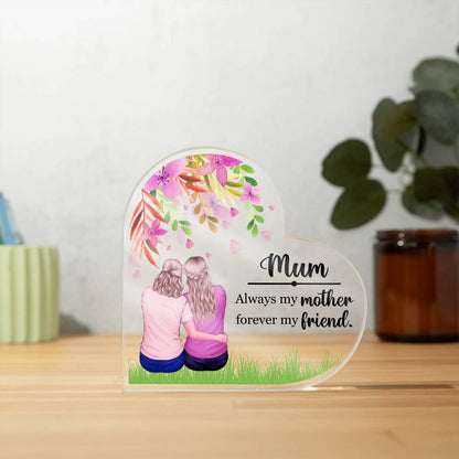 [Mother's Day Special] Mom & Daughter Forever Friends - Heart Acrylic