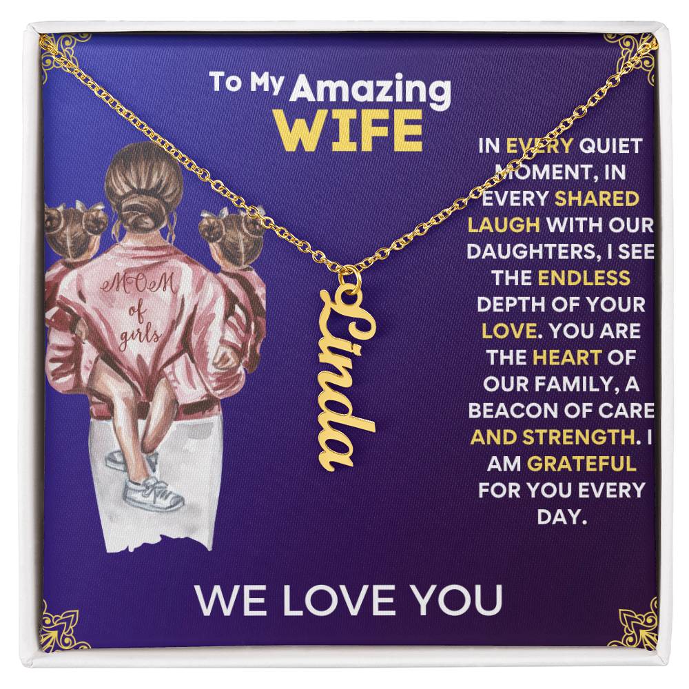 [Mother's Day Special] To My Amazing Wife and Mother Of Our Daughters- Multi Name Necklace