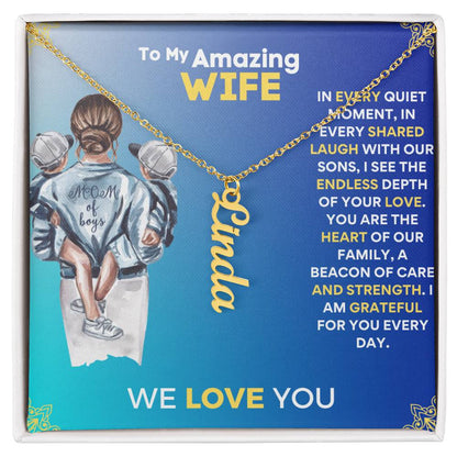 [Mother's Day Special] To My Amazing Wife and Mother Of Our Sons - Multi Name Necklace