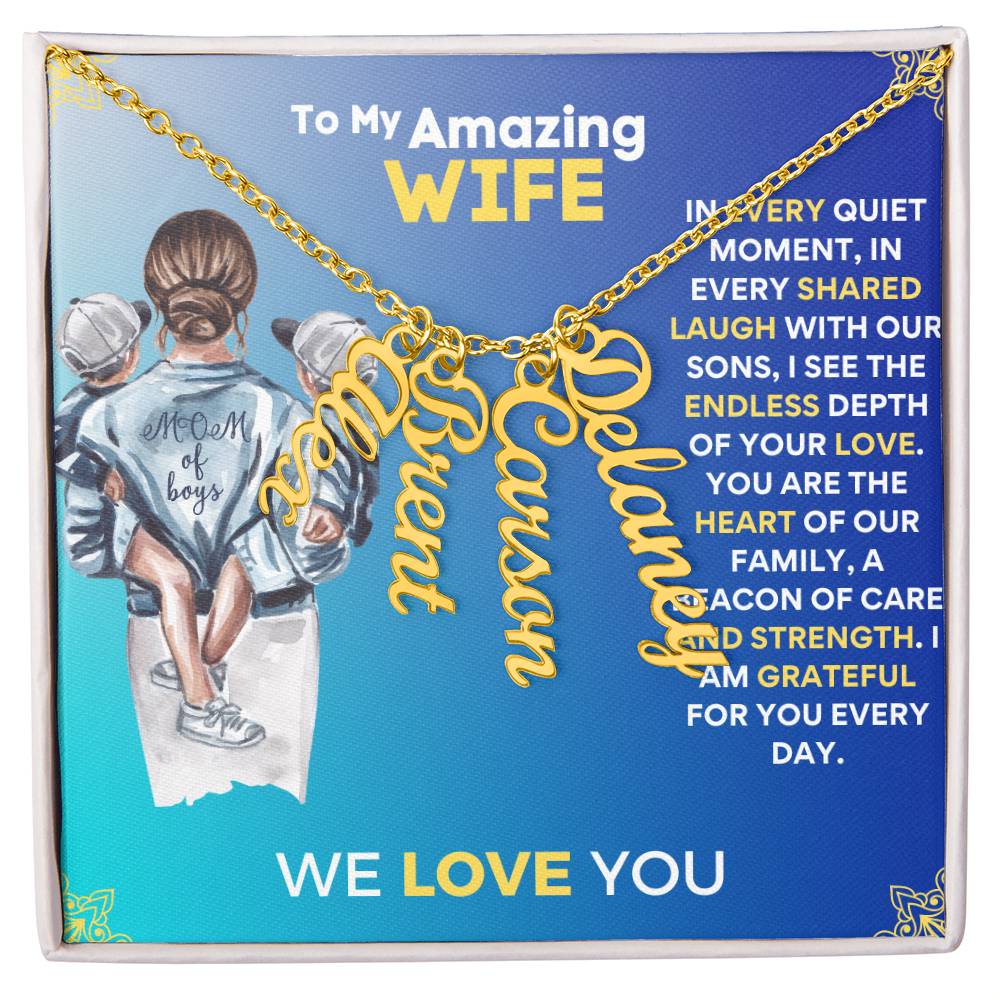 [Mother's Day Special] To My Amazing Wife and Mother Of Our Sons - Multi Name Necklace