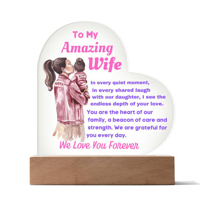 [Mother's Day Special] To My Amazing Wife and Mother Of Our Daughter - Heart Plaque Art