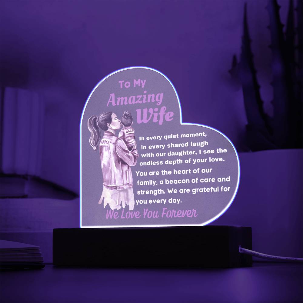 [Mother's Day Special] To My Amazing Wife and Mother Of Our Daughter - LED Acrylic Lamp