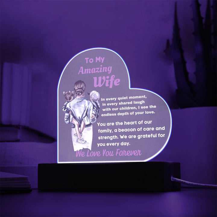 [Mother's Day Special] To My Amazing Wife and Mother Of Our Kids - LED Acrylic Lamp