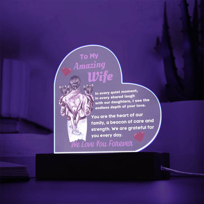 [Mother's Day Special] To My Amazing Wife and Mother Of Our Girls - LED Acrylic Lamp