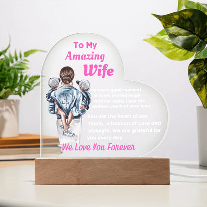 [Mother's Day Special] To My Amazing Wife and Mother Of Our Boys - LED Acrylic Lamp