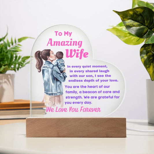 [Mother's Day Special] To My Amazing Wife and Mother Of Our Son - Heart Plaque Art