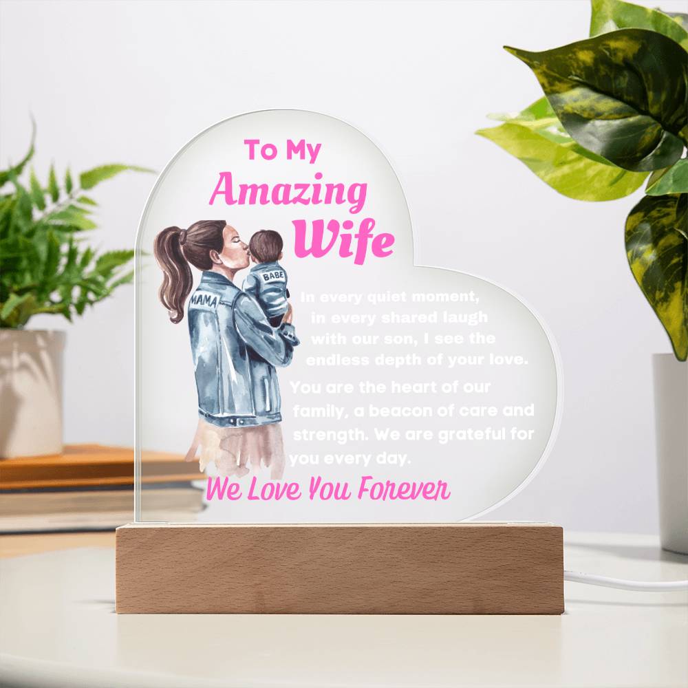 [Mother's Day Special] To My Amazing Wife and Mother Of Our Son - LED Acrylic Lamp