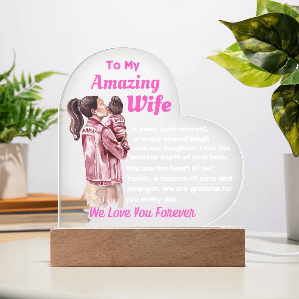 [Mother's Day Special] To My Amazing Wife and Mother Of Our Daughter - LED Acrylic Lamp