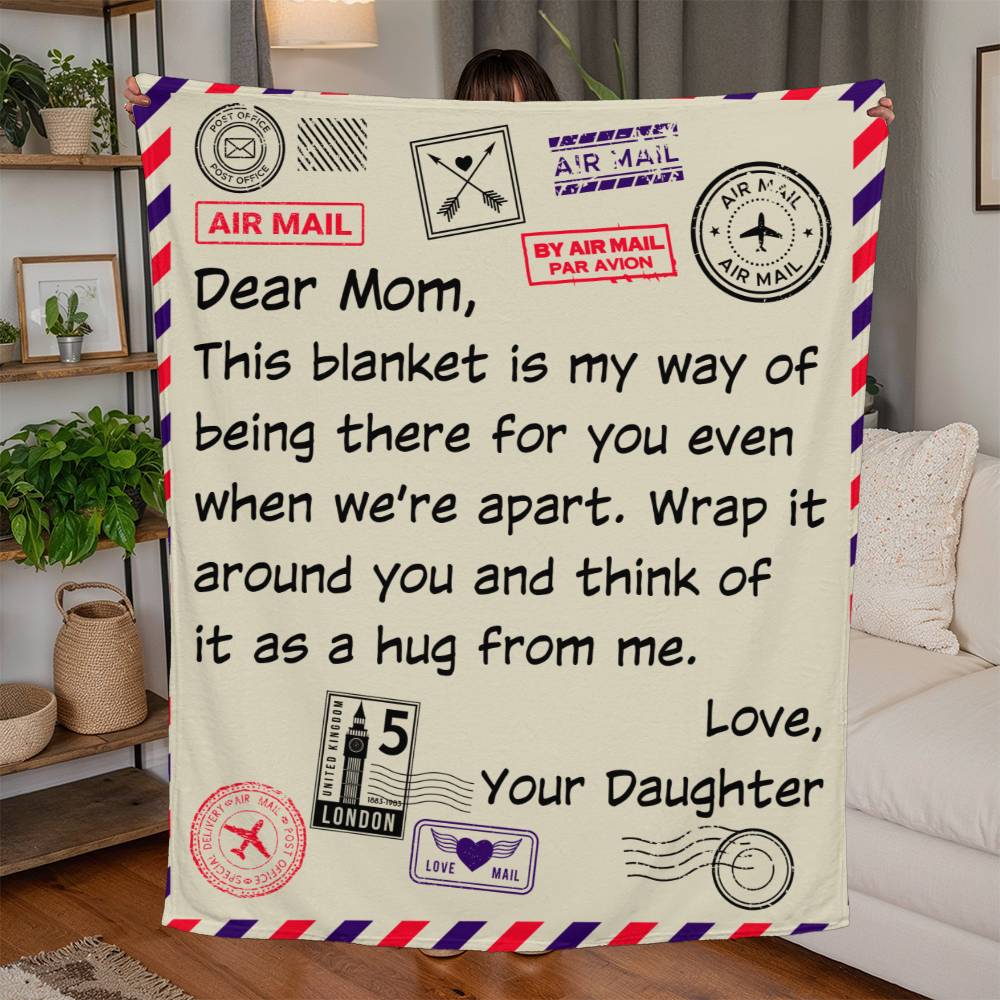 [Mother's Day Special] Dear Mom, From Daughter 💌💌 - Fleece Blanket