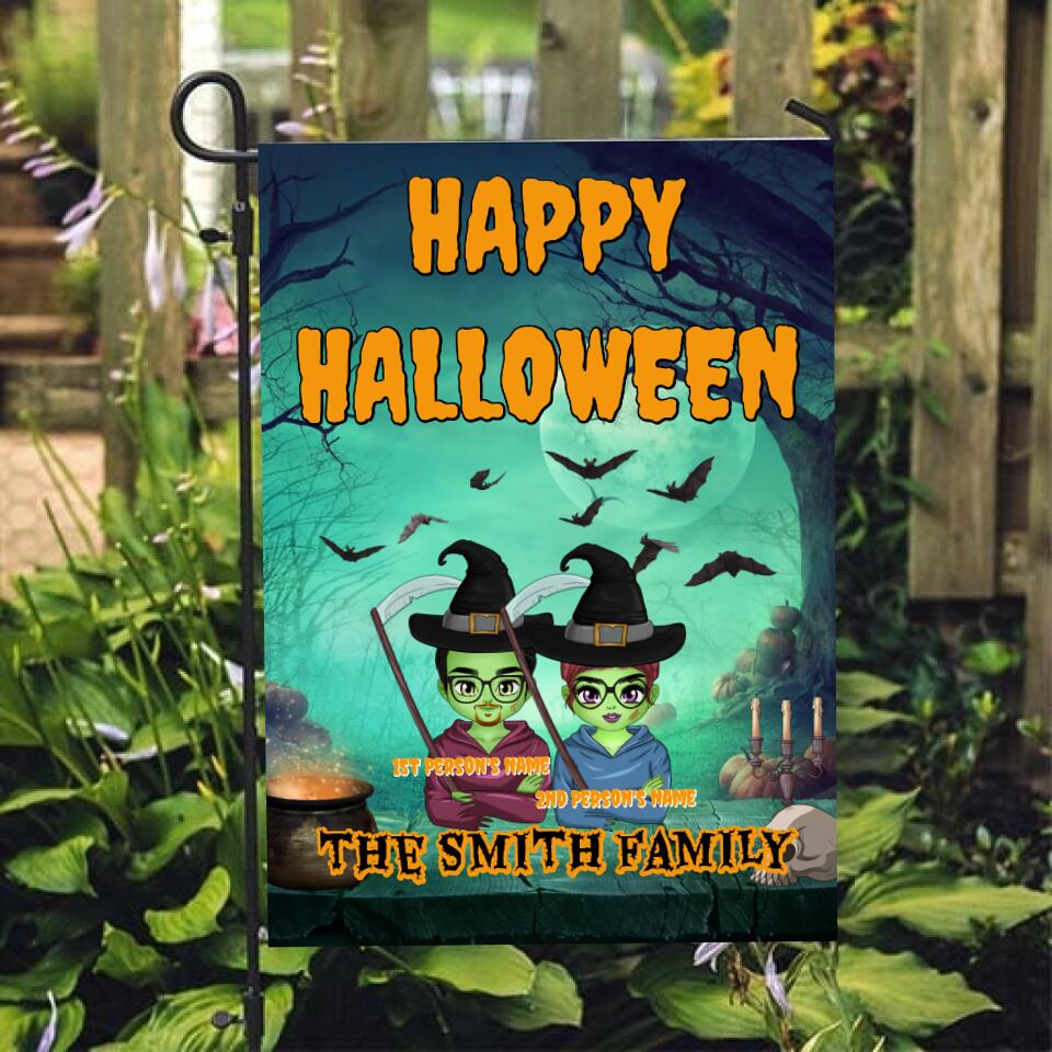 Halloween Family Garden Flag (Personalize It!)