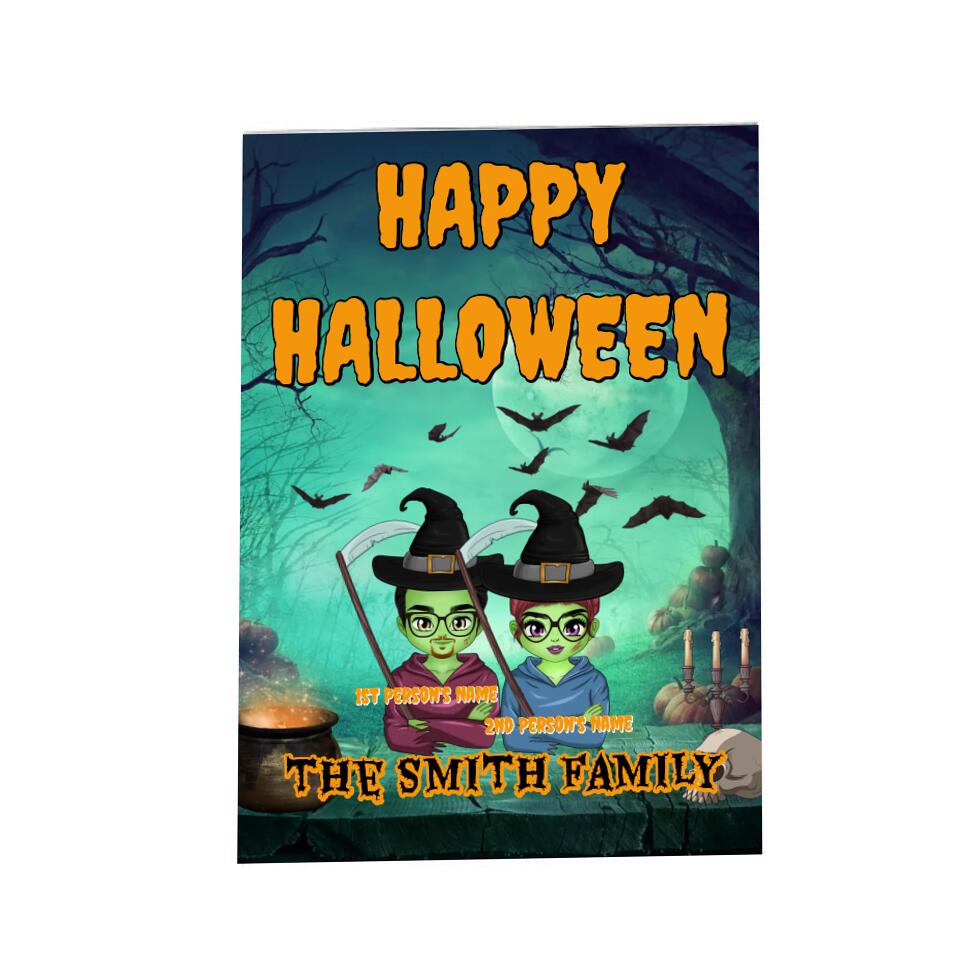 Halloween Family Garden Flag (Personalize It!)