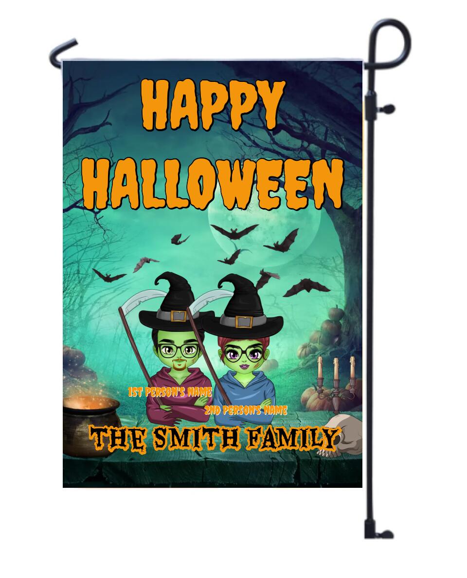 Halloween Family Garden Flag (Personalize It!)