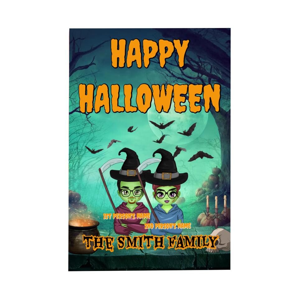 Halloween Family Garden Flag (Personalize It!)