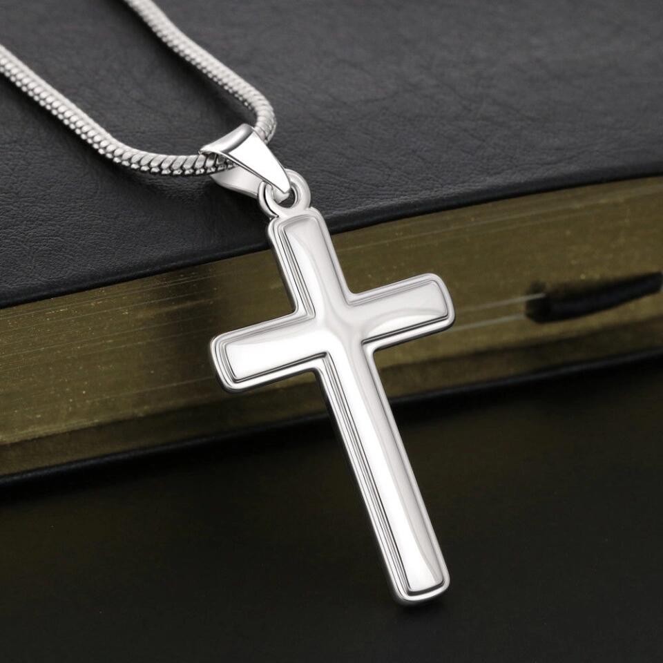 To My Beloved...Cross Necklace With Personalized Message Card