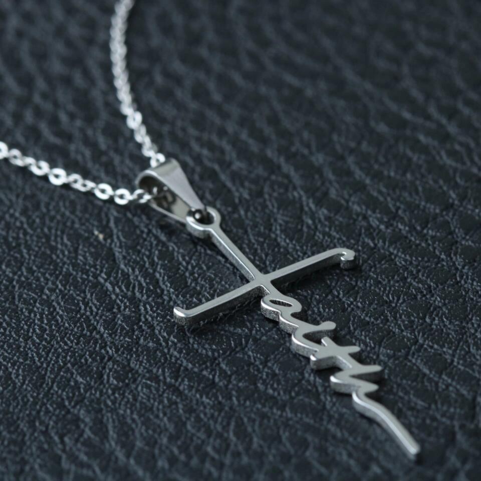 To My Beloved...Cross Necklace With Personalized Message Card